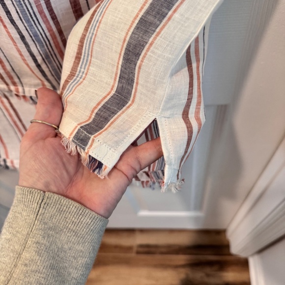 Woman's Linen Striped Tank Top, Size 16, Garnet Hill - Picture 5 of 10